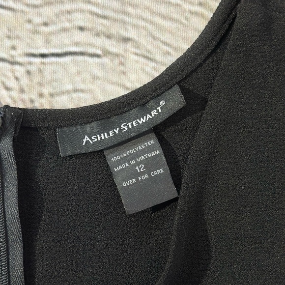 ASHLEY STEWART Lace-Up Drawstring V-Neck Sleeveless Black Jumpsuit Size 12 - Picture 5 of 9